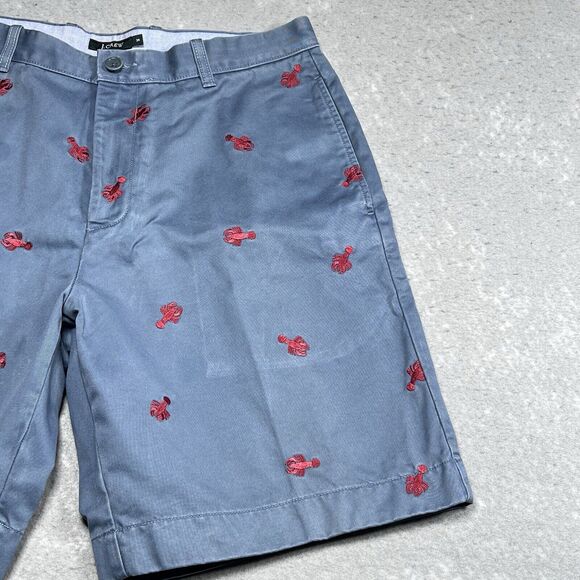 Vintage J Crew Mens Shorts 34 Blue Embroidered Lob Destroyed Distressed Critter - Picture 5 of 11